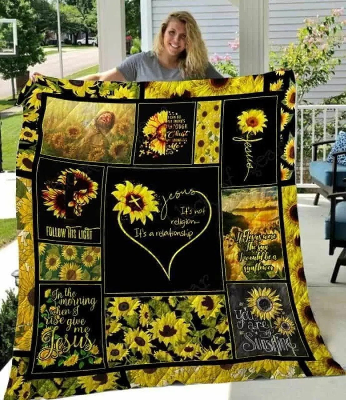 Jesus Is My Sunshine 3D Customized Quilt and Home Decor