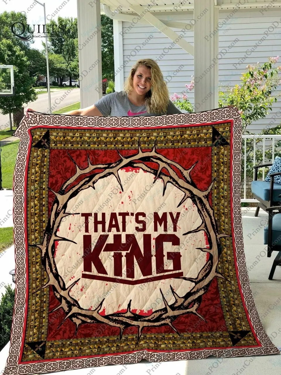 Jesus My King Quilt Blanket and Home Decor