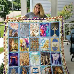 Jewish Culture Quilt Blanket Great Customized Gifts For Birthday Christmas Thanksgiving Perfect Gifts For Jewish Culture Lover and Home Decor