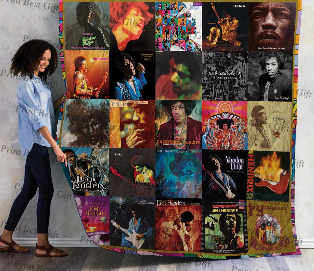 Jimi Hendrix Albums Cover Poster Quilt 3 and Home Decor
