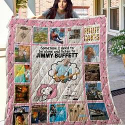Jimmy Buffett Quilt Blanket Fan Made and Home Decor