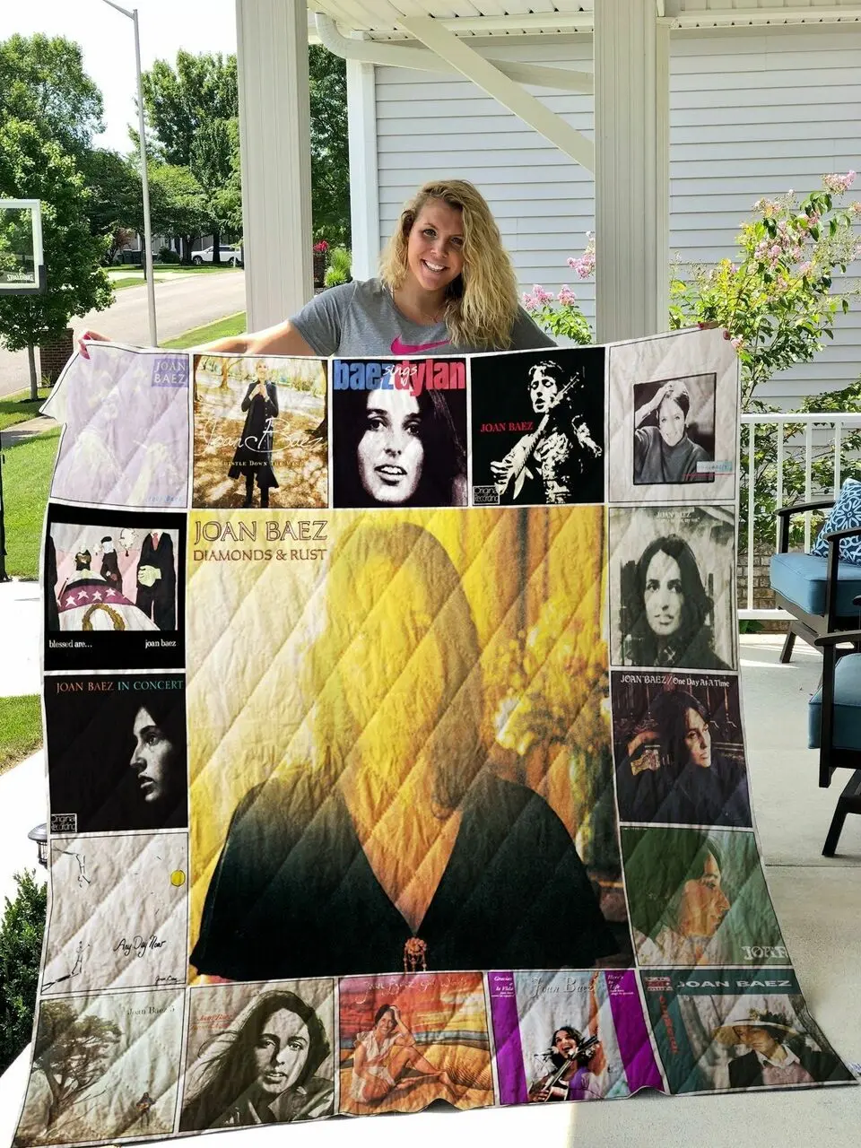 Joan Baez Quilt Blanket 0894 and Home Decor