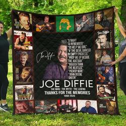Joe Diffie Fan Gift Thank You For Your Memories Quilt and Home Decor