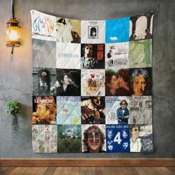 John Lennon Style 3 Album Covers Quilt Blanket and Home Decor