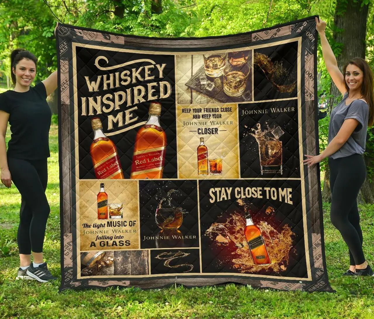 Johnnie Walker Whiskey Inspired Me Funny Gift Quilt and Home Decor