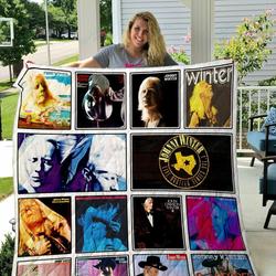 Johnny Winter Quilt Blanket and Home Decor