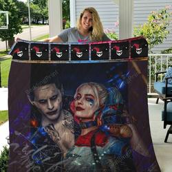 Joker And Harley Quinn Quilt Blanket - Best Gifts For Dc Fans, Birthdays and Home Decor