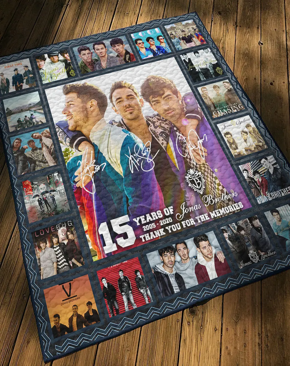 Jonas Brothers Happiness Begins Tour Quilt Blanket and Home Decor