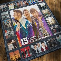 Jonas Brothers Happiness Begins Tour Quilt Blanket and Home Decor
