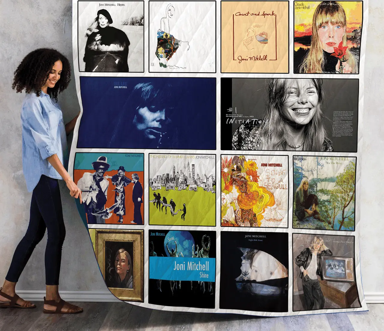 Joni Mitchell Albums Quilt Blanket 01 and Home Decor