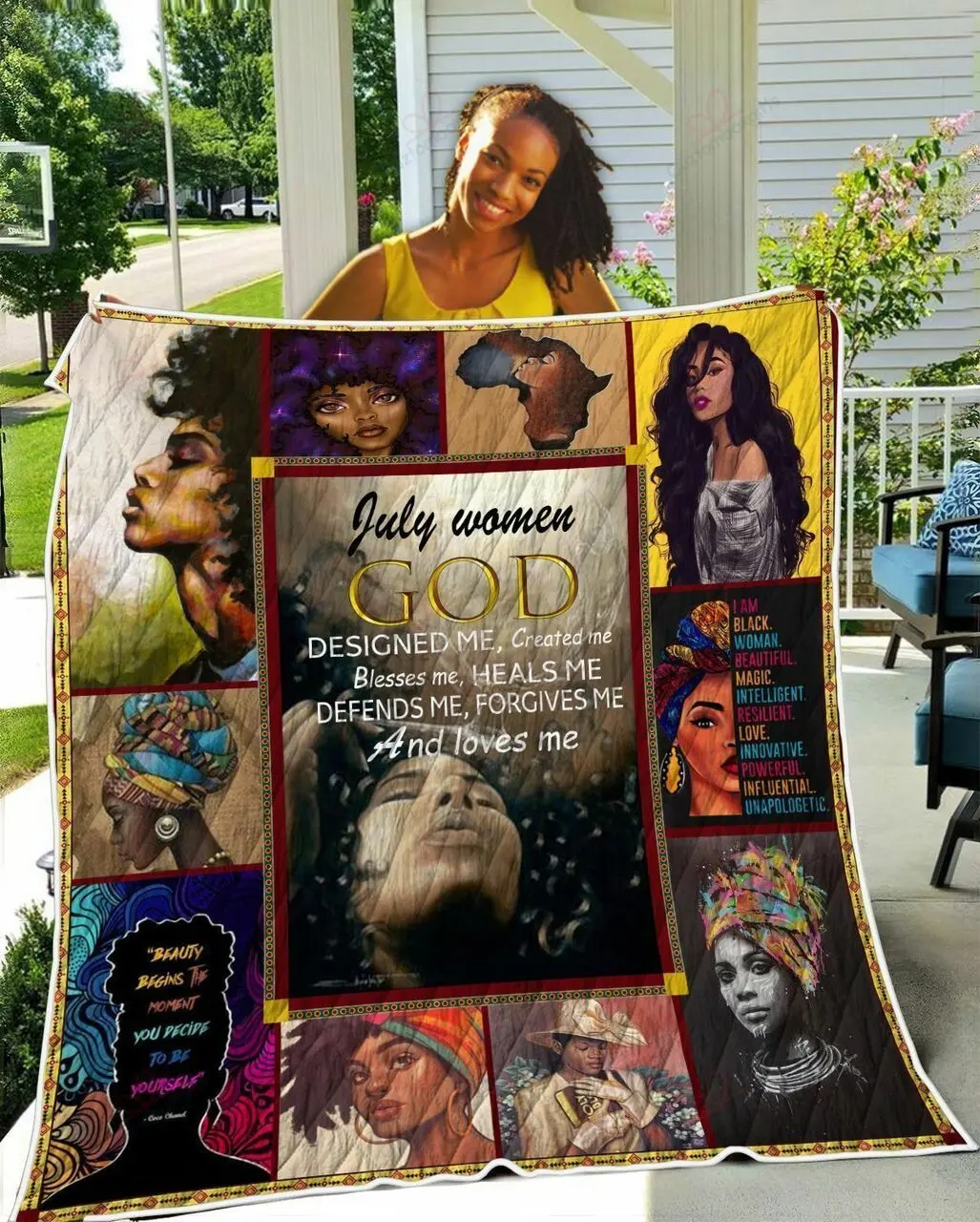 July Women GOD Designed Me TH2309298CL Quilt Blanket and Home Decor