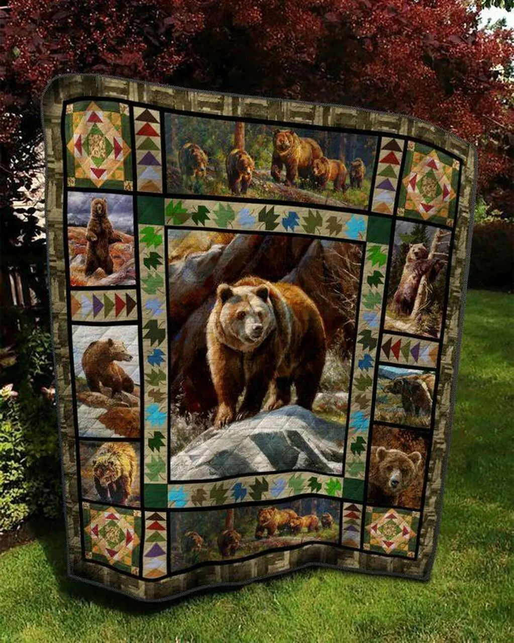 Jungle Bear Quilt Blanket Quilt and Home Decor