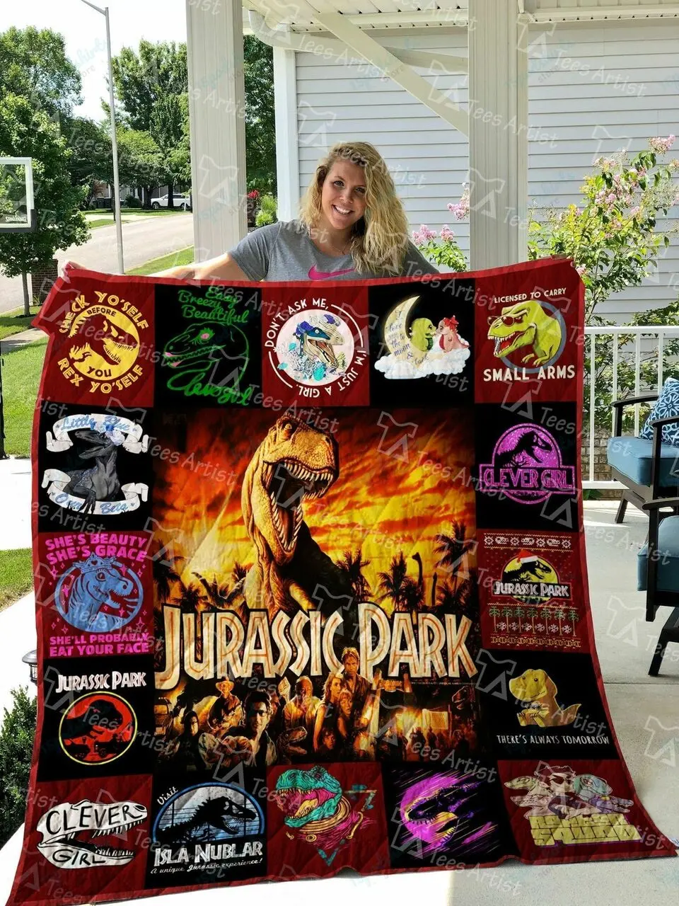 Jurassic Park Quilt Blanket 01786 and Home Decor
