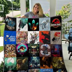 Jurassic Park T-Shirt Quilt Blanket and Home Decor