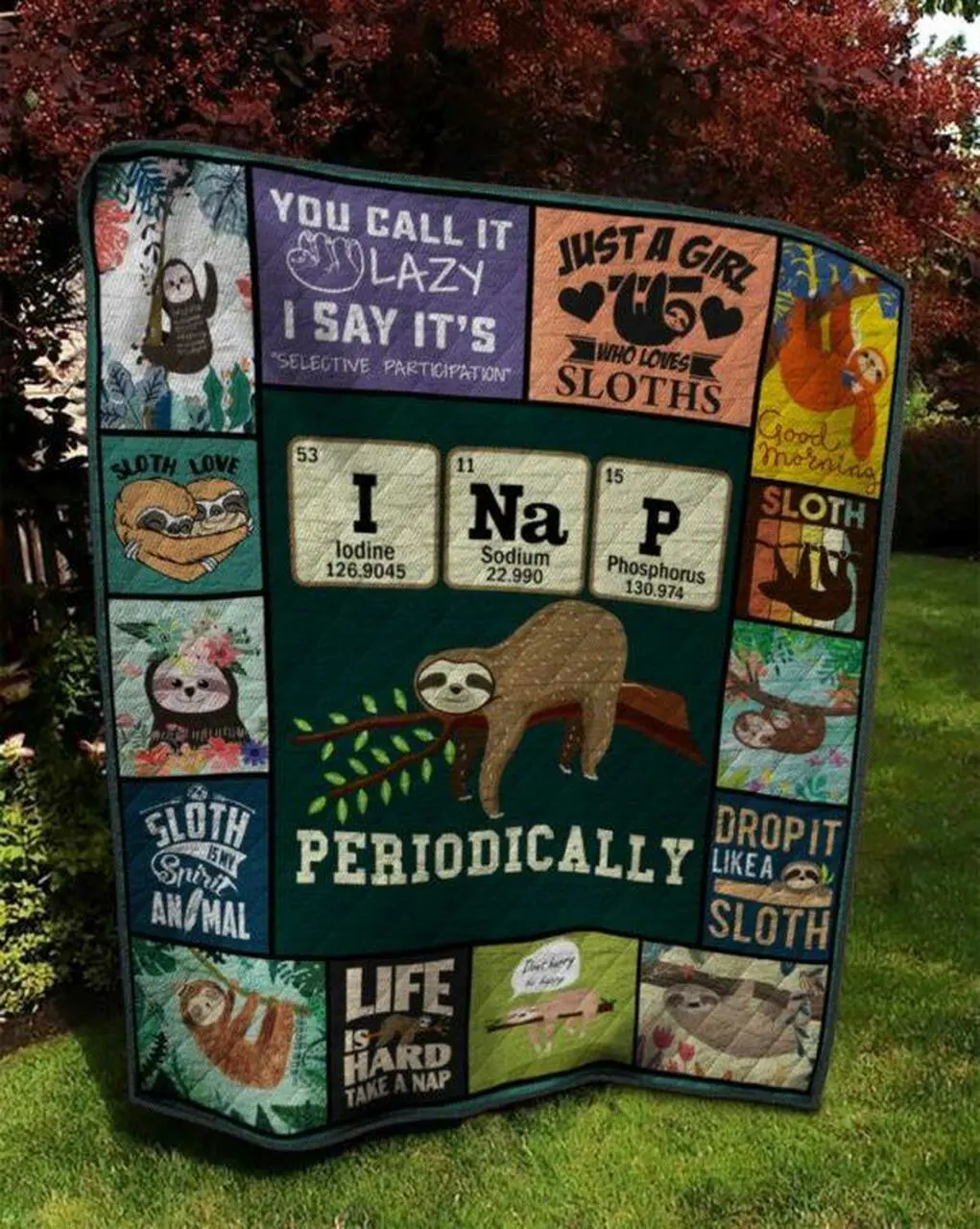 Just A Girl Sloth Quilt Blanket Quilt and Home Decor