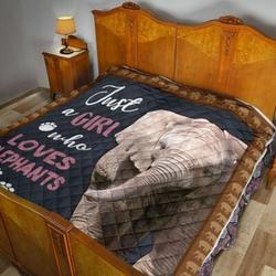 Just A Girl Who Loves Elephants JJI137 Awesome 3D Customized Quilt Hip and Home Decor