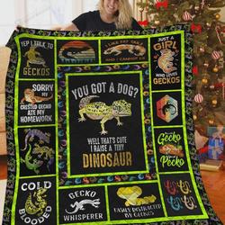 Just A Girl Who Loves Geckos Quilt Blanket Great Customized Blanket Gifts For Birthday Christmas Thanksgiving and Home Decor