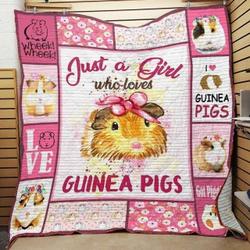 Just A Girl Who Loves Guinea Pig Quilt Blanket Great Customized Blanket Gifts For Birthday Christmas Thanksgiving and Home Decor