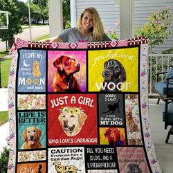 Just A Girl Who Loves Labrador Quilt Blanket Great Customized Blanket Gifts For Birthday Christmas Thanksgiving and Home Decor