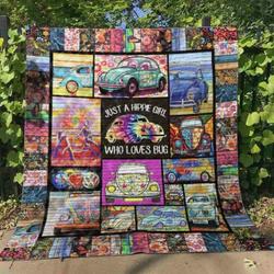 Just A Hippie Girl Quilt Blanket Ver 2  Quilt and Home Decor