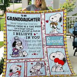 Just Believe In Yourself Snoopy All Season Plus Size Quilt Blanket and Home Decor