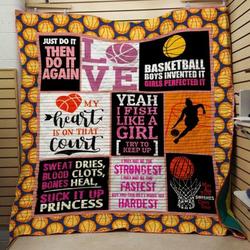 Just Do It Then Do It Again Basketball Quilt Blanket  Quilt and Home Decor