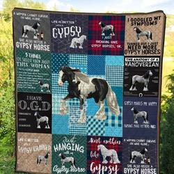 Just Hanging With Gypsy Horse Quilt Blanket Great Customized Gifts For Birthday Christmas Thanksgiving Perfect Gifts For Horse Lover and Home Decor