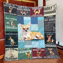 Just Hanging With My Chihuahua Quilt Blanket Great Customized Blanket Gifts For Birthday Christmas Thanksgiving and Home Decor