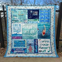 Just Keep Swimming Clt150636 Quilt Blanket and Home Decor