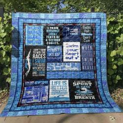 Just Keep Swimming Quilt Blanket No96  Quilt and Home Decor