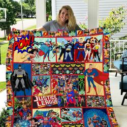 Justice League Quilt Blanket Gift Birthday Christmas Dc Movie Justice League Dc and Home Decor