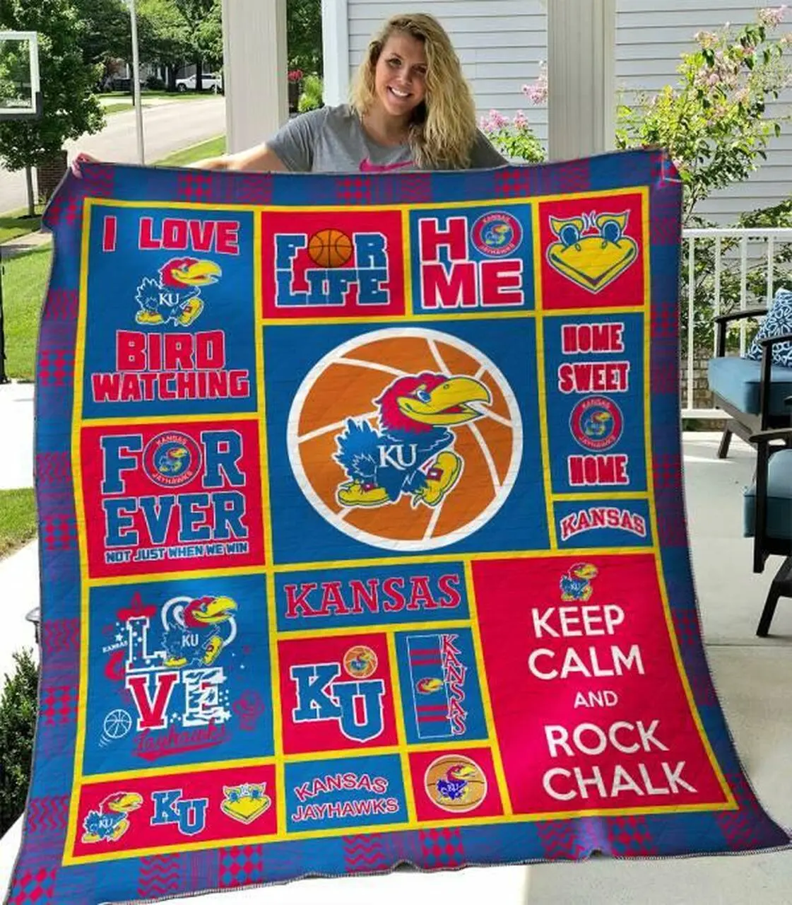Kansas Jayhawks Quilt Blanket B200619 Quilt and Home Decor
