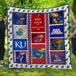 Kansas Jayhawks Quilt Blanket and Home Decor