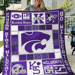 Kansas State Wildcats Blanket Th1607 Quilt and Home Decor