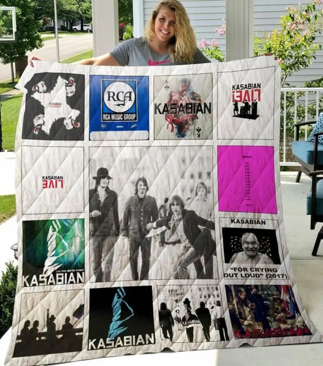 Kasabian Quilt Blanket Limited Quilt Blanket and Home Decor