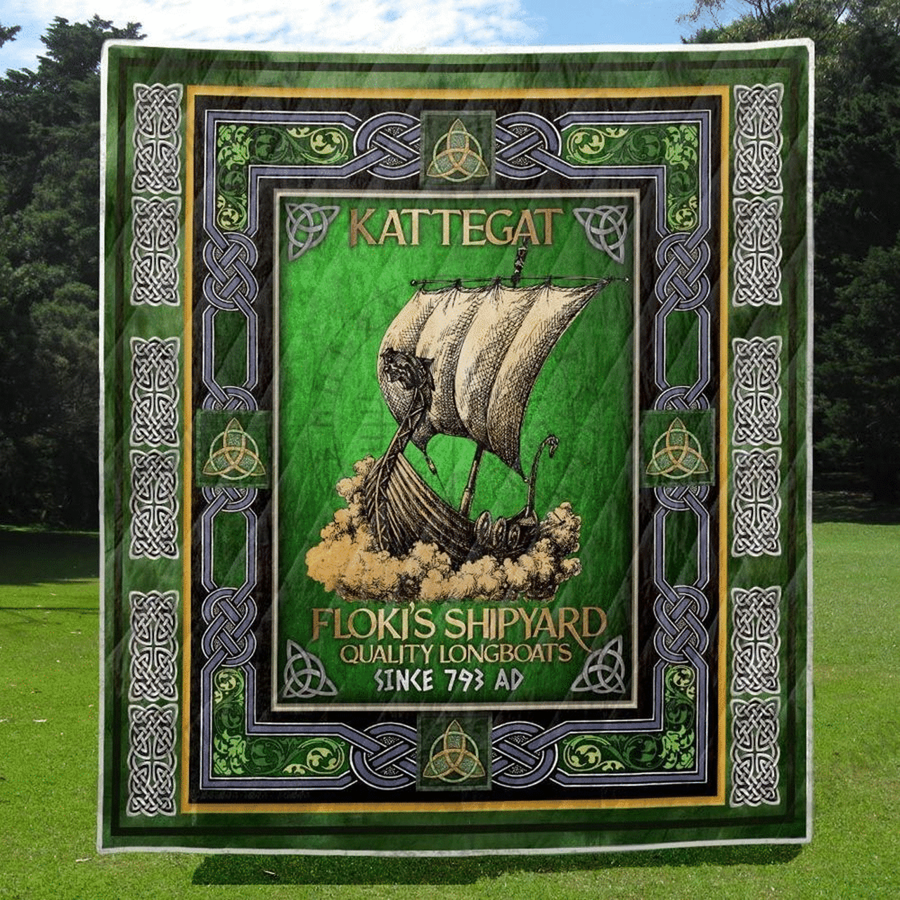 Kattegat Flokis Shipyard Quality Long Boat Quilt Blanket TV332657 and Home Decor