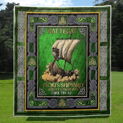 Kattegat Flokis Shipyard Quality Long Boat Quilt Blanket TV332657 and Home Decor