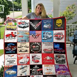 Keep Calm And Drive A Corvette Quilt Blanket Great Customized Blanket Gifts For Birthday Christmas Thanksgiving and Home Decor