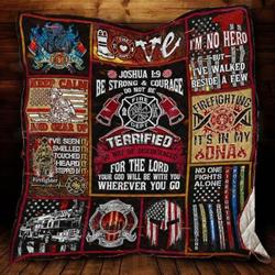 Keep Calm And Gear Up Firefighter Quilt Blanket Great Customized Blanket Gifts For Birthday Christmas Thanksgiving and Home Decor
