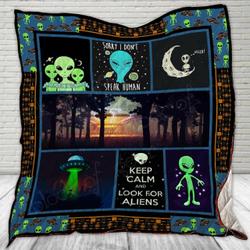 Keep Calm And Look For Aliens Cl22100317Mdq Quilt Blanket and Home Decor