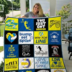 Keep Calm And Love Volleyball Quilt Blanket Great Customized Blanket Gifts For Birthday Christmas Thanksgiving and Home Decor