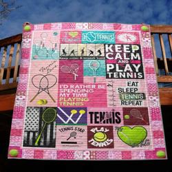 Keep Calm And Play Tennis Quilt Blanket Tm99  Quilt and Home Decor