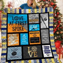 Keep Calm And Play Volleyball Quilt Blanket Great Customized Blanket Gifts For Birthday Christmas Thanksgiving and Home Decor