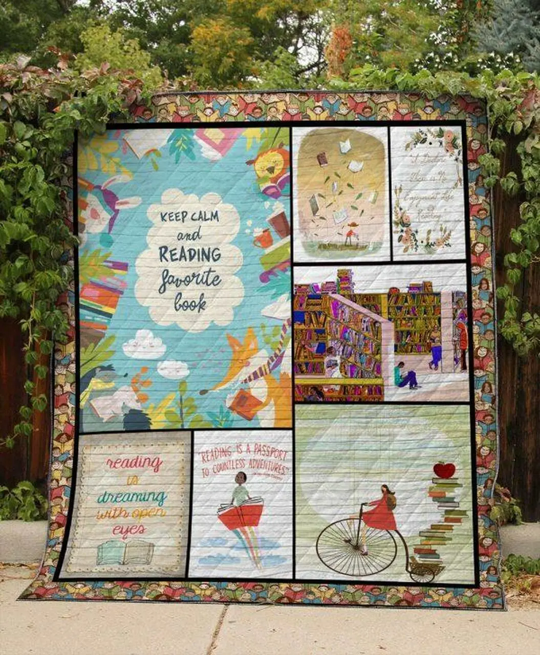 Keep Calm And Reading Quilt Blanket Quilt and Home Decor