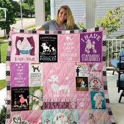 Keep Calm And Snuggle Your Poodle Quilt Blanket Great Customized Blanket Gifts For Birthday Christmas Thanksgiving and Home Decor