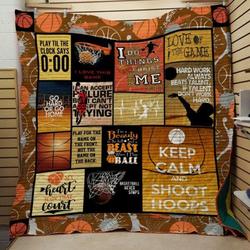 Keep Calm Basketball Quilt Blanket  Quilt and Home Decor