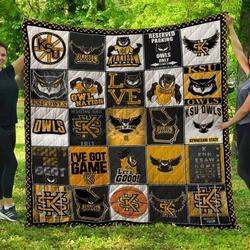Kennesaw State Owls Quilt Blanket and Home Decor