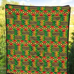 Kente Reggae Golden TH1410722CL Quilt Blanket and Home Decor