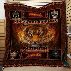 King Are Born In March Special Quilt Blanket and Home Decor