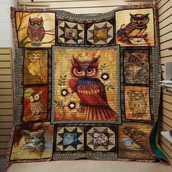 King Of Owl Quilt Blanket Great Customized Blanket Gifts For Birthday Christmas Thanksgiving and Home Decor